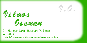 vilmos ossman business card